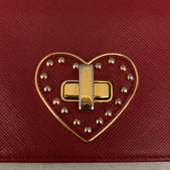 Prada Saffiano Red Leather Heart Wallet - Picture 4 of 16